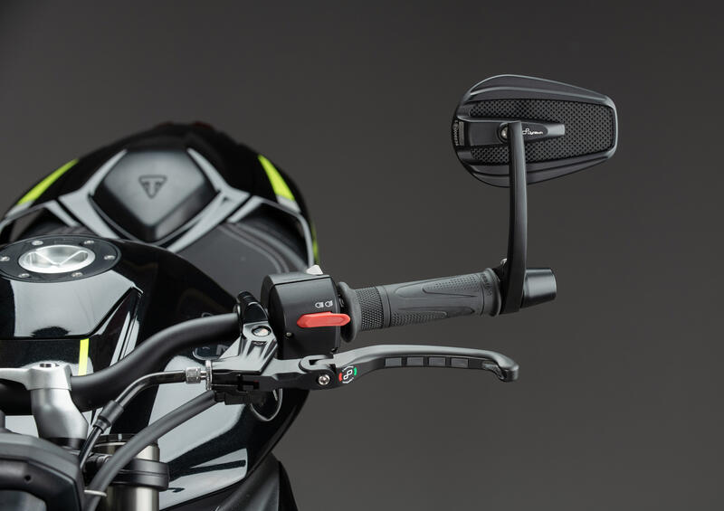 Specchio In Alluminio (Bar-End Fix) Lato Destro Nero